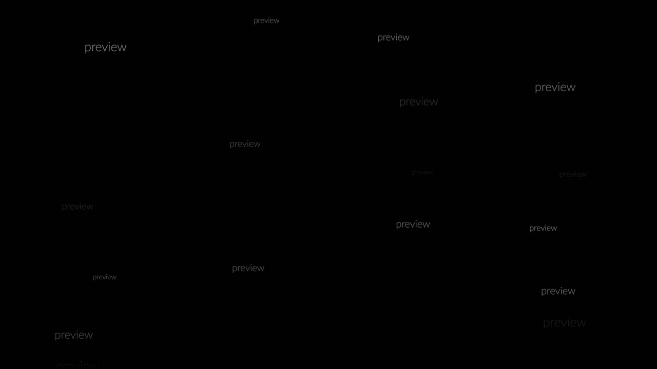 동적 워터마크 오버레이, 검은색 배경의 미리보기 텍스트, 매끄러운 루프