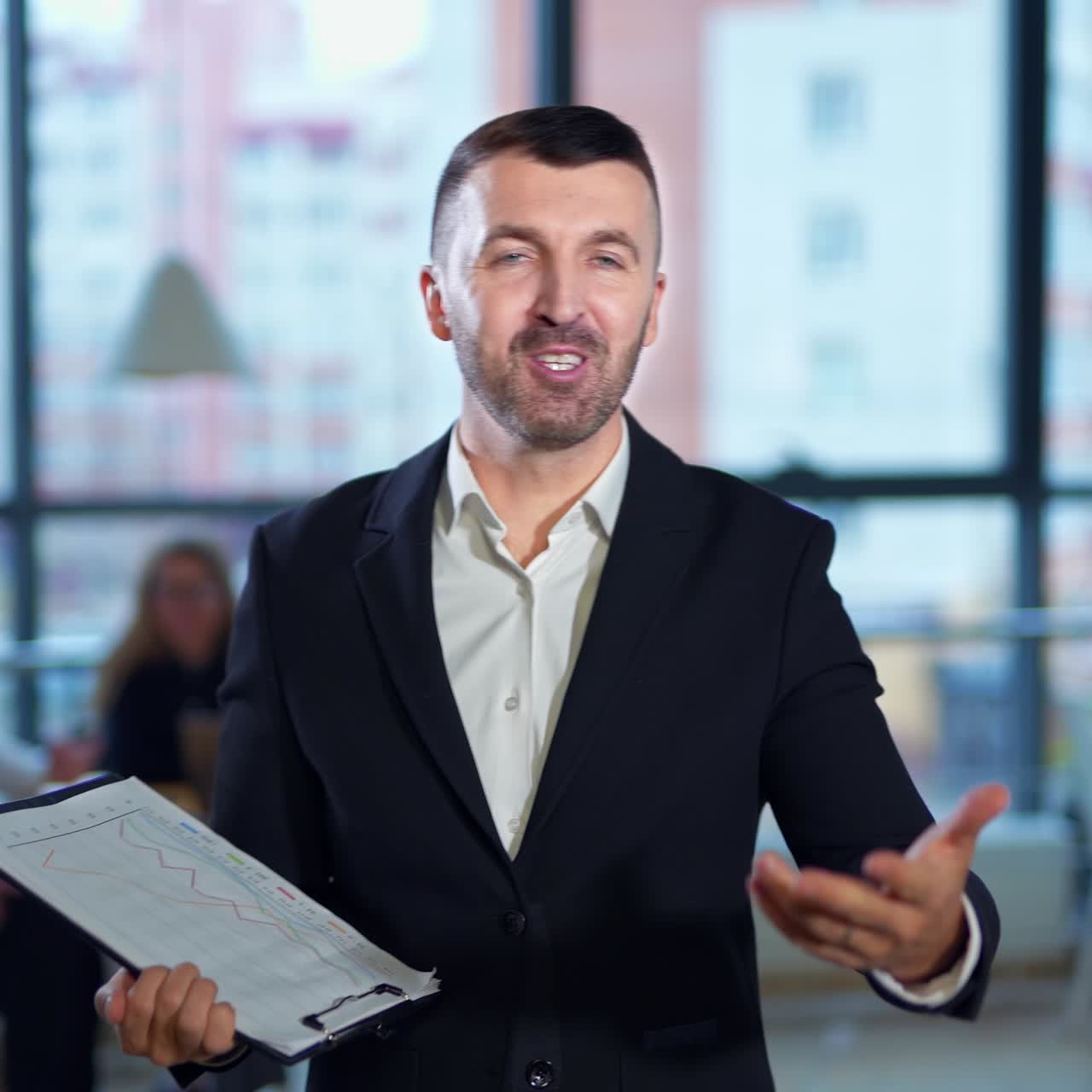 Handsome office worker working with smartphone. Confident young businessman have a phone call