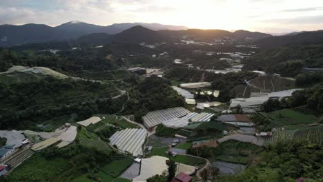 general landscape view of the brinchang district within the cameron highlands area of malaysia