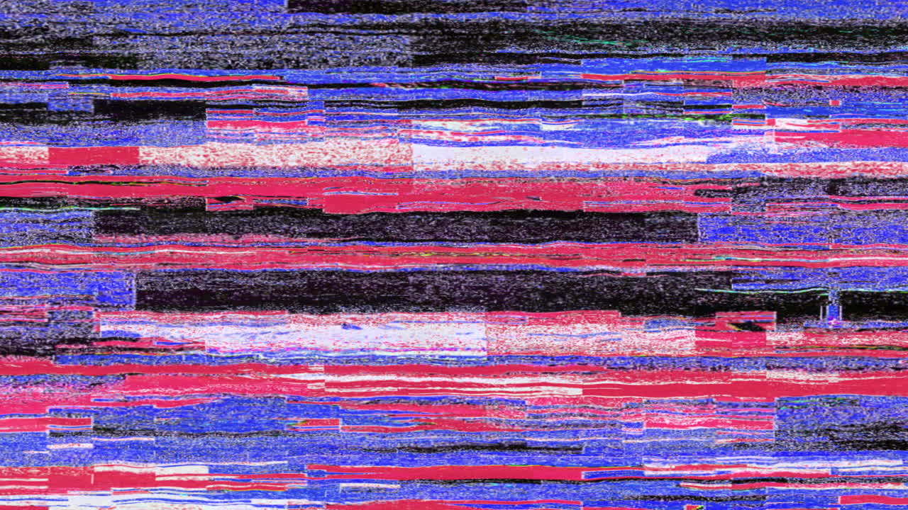 Abstrakt digital glitch-kunst med farverig pixel-forvrængning