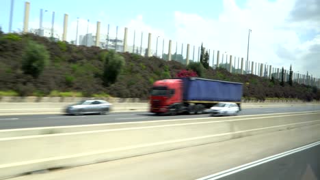 relaxing road along highway and sea coast. tel-aviv, israel