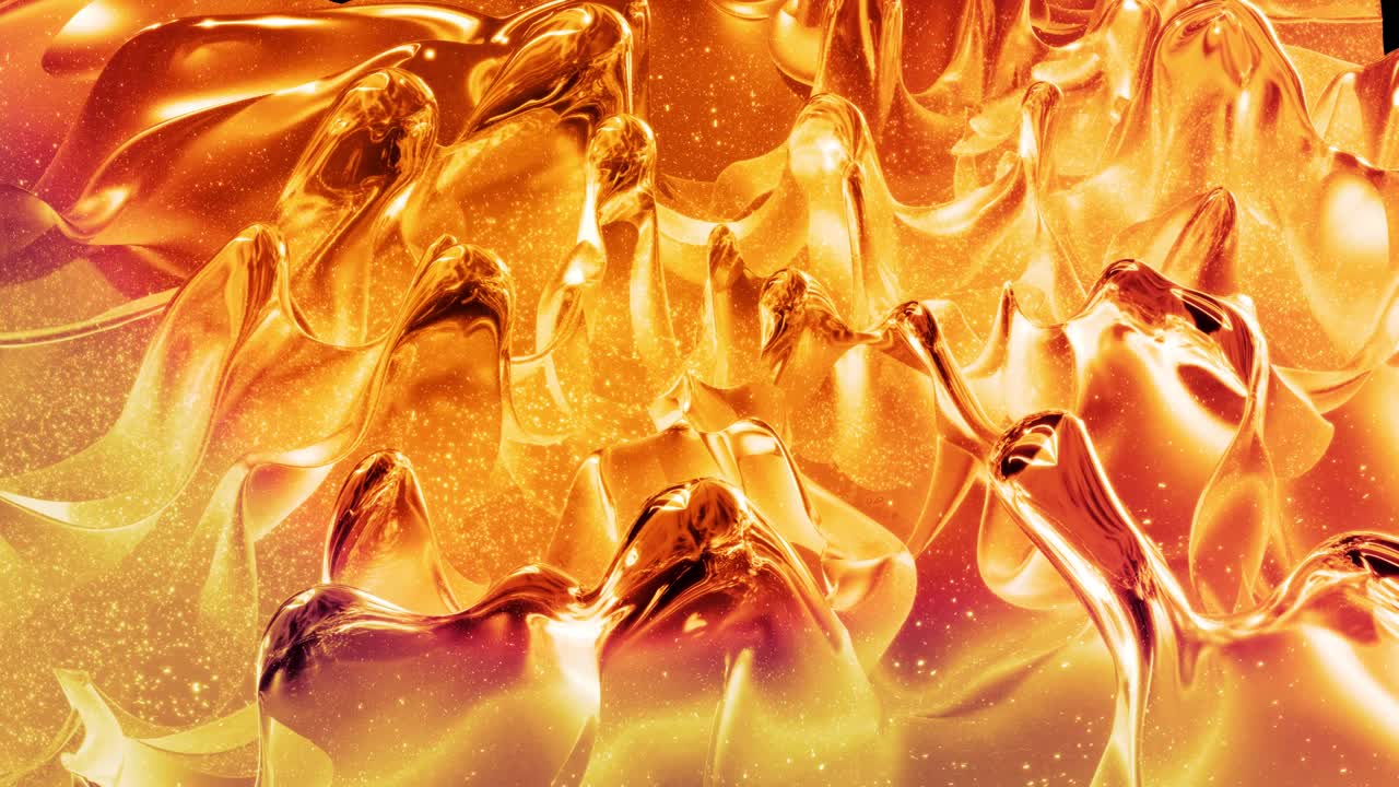 цикл абстрактный фон с волнистым сверкающим золотым жидким рисунком на блестящей глянцевой поверхности. вязкая желтая жидкость, похожая на поверхность золотой фольги или блестящего стекла. красивый творческий праздничный фон.
