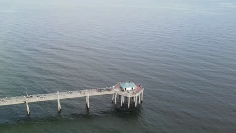 aerial view of the tourist at the jetty of okaloosa island fishing pier in florida, usa