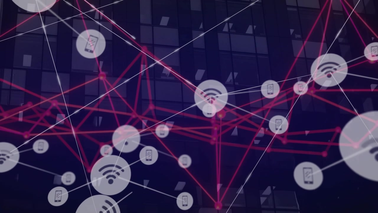 Global netværksforbindelse med Wi-Fi og mobiltelefonsymboler