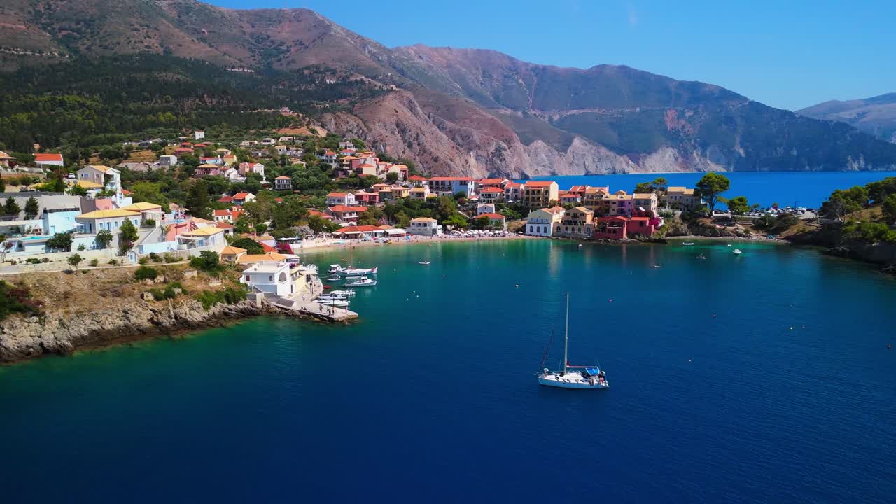 Discover Assos Village in Kefalonia — a colorful seaside gem with turquoise waters, charming houses, and stunning coastal views. A true hidden paradise in Greece! Made using the Dji Mini 4 PRO