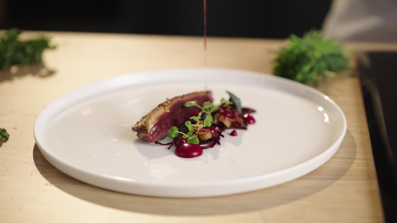 Duck Breast with Beet Sauce