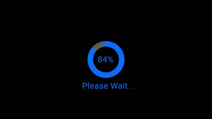 Circular Loading Progress Indicator with Percentage and Please Wait