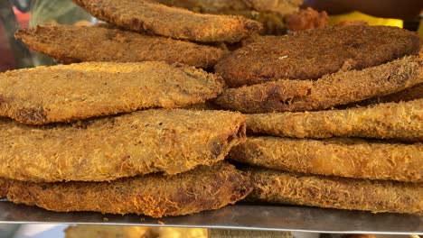 view of cinematic shot of fish fry sold in the market