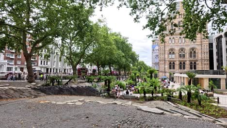 people exploring outside the museum in london