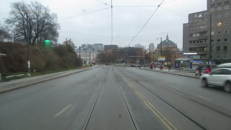 vista desde atrás del tranvía