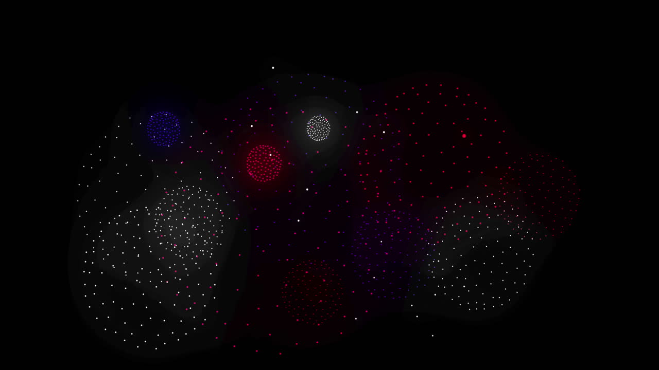 animación de formas en movimiento sobre fondo negro