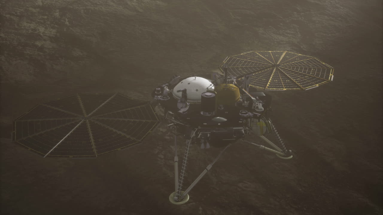 Mars insight lander studies martian surface and geological features