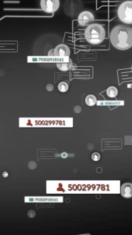 animación de iconos de medios en fondo gris