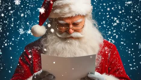 un hombre vestido de papá noel leyendo una carta