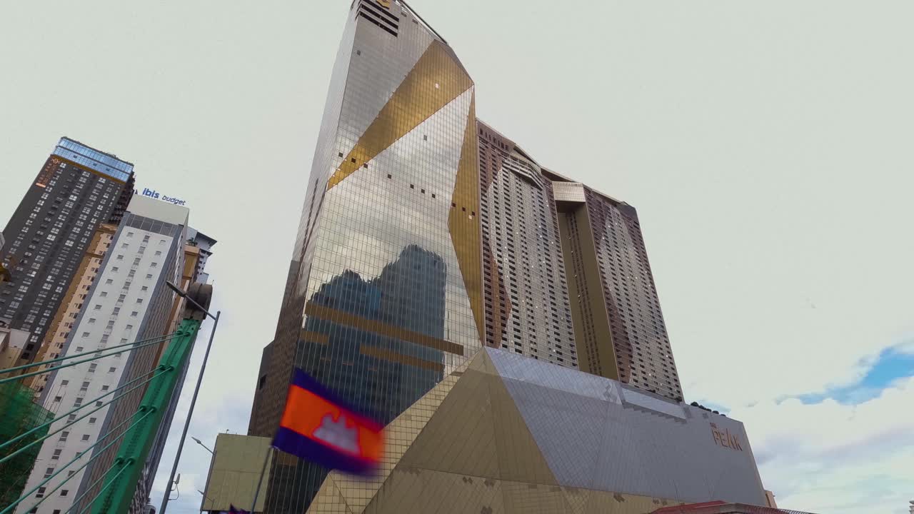 The Peak Residences complex in Phnom Penh time lapse Cambodia luxury hotel Southeast Asia