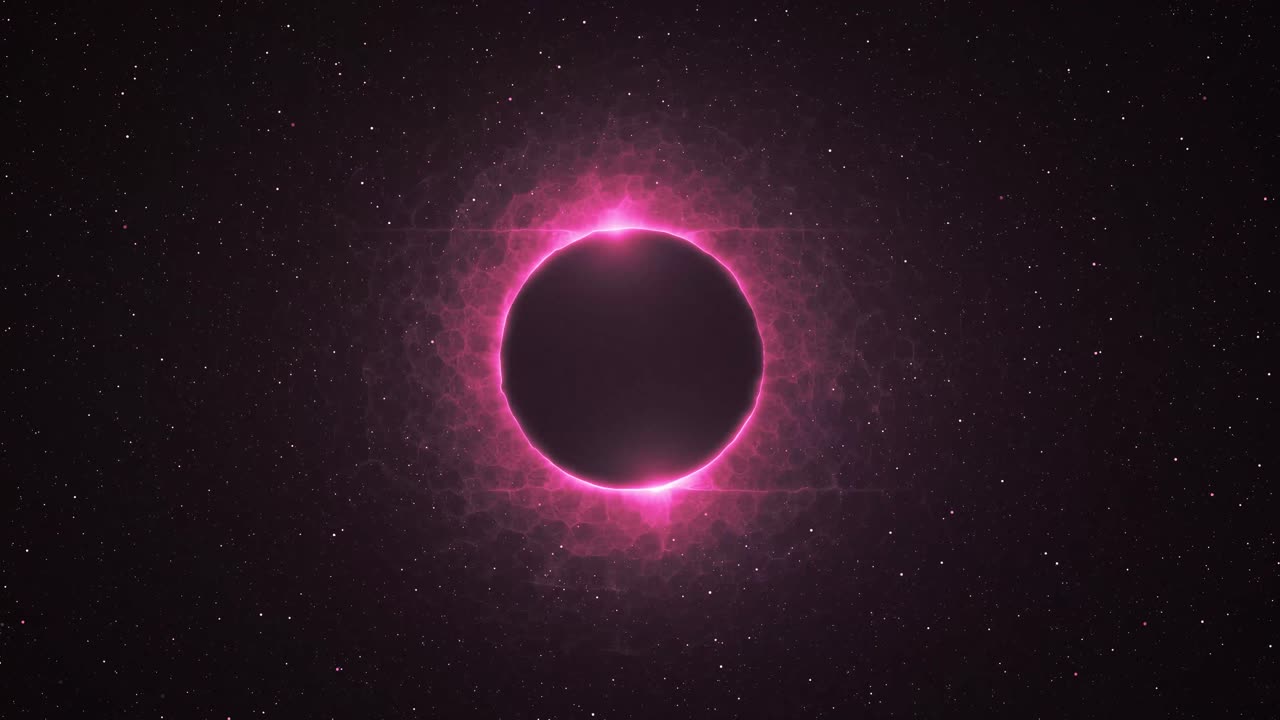 animación de eclipse con luces brillantes