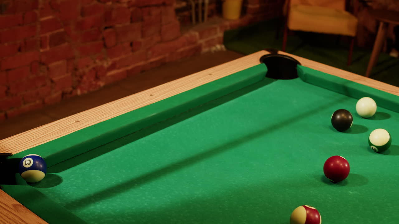 Pool game in progress