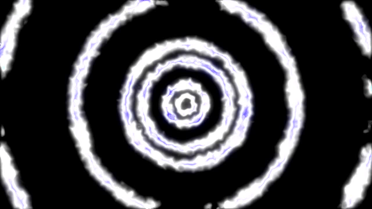 animación abstracta de interminables círculos de neón coloridos que se mueven en espiral sobre el fondo negro. animación. túnel de neón futurista. en bucle.