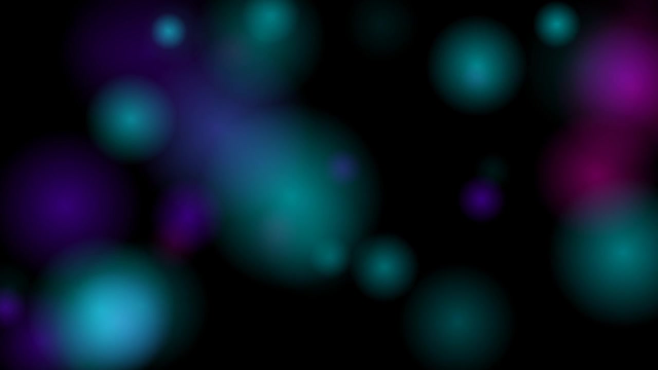 Abstract Background with Floating Teal and Purple Bokeh Lights
