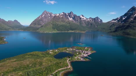 imágenes aéreas de la hermosa naturaleza de noruega.