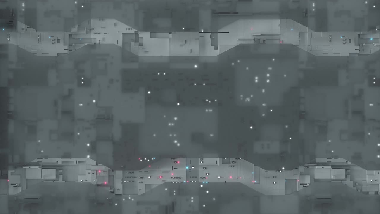 Gray futuristic circuit board or control panel seamless loop 3D render animation