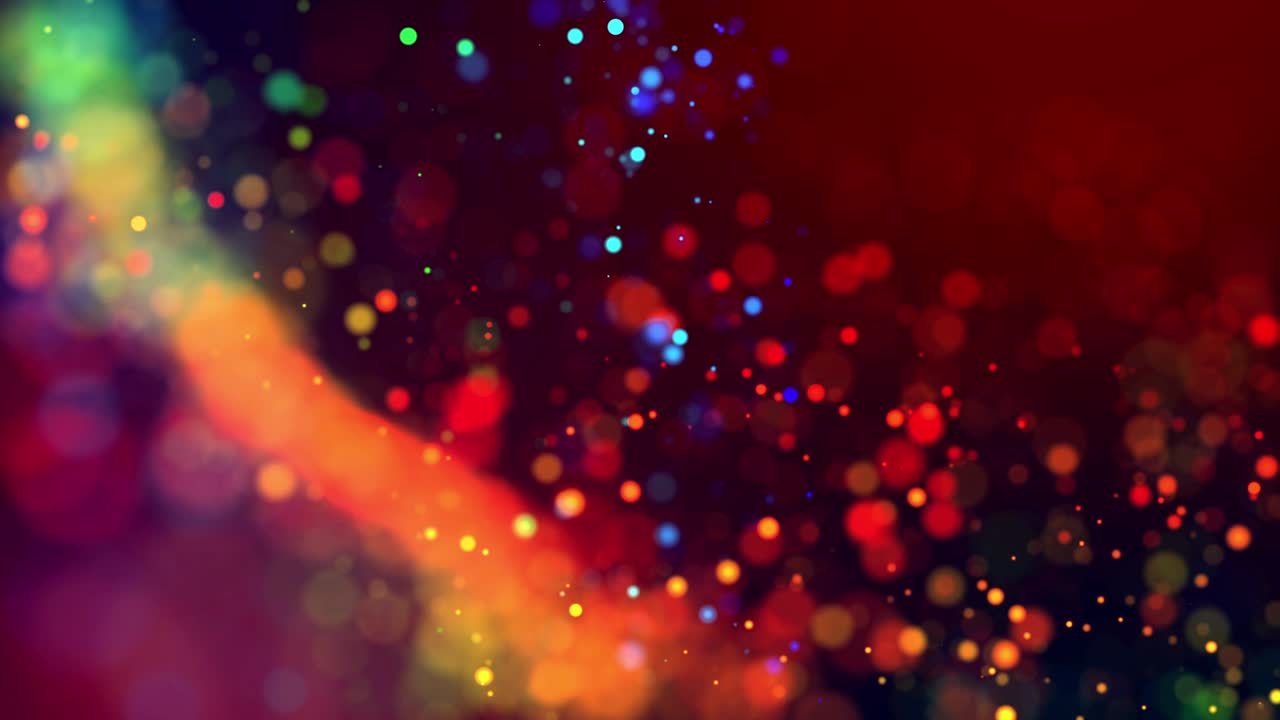 particelle multicolori come confetti o spangles galleggiano in un liquido viscoso e luccicano nella luce con profondità di campo. animazione astratta 3d di particelle in 4k. luma matte come canale alfa. 5