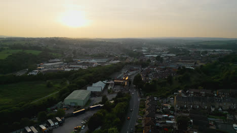 Explore Heckmondwike, UK, via drone footage: industry, streets, old town, and Yorkshire&#039;s summer evening ambiance
