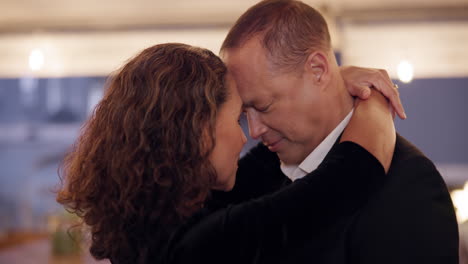 A loving couple embracing