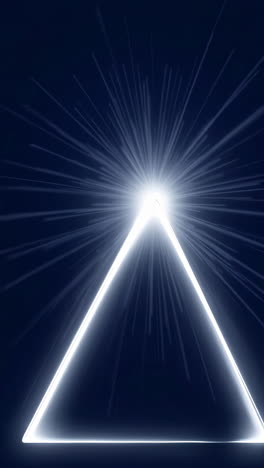 abstract glowing triangle with light rays