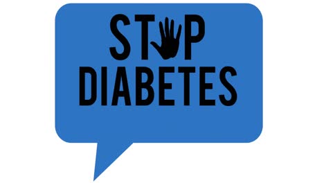animation of stop diabetes text over white background