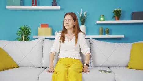 young woman with family problems.