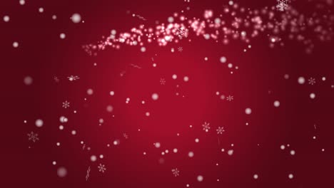 copos de nieve animados y saludos festivos.