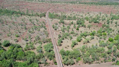 aerial footage over the victoria river beside the communtiy of kalkarindji, gurindji, northern territory, australia, august 2022.