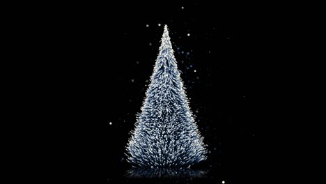 merry christmas card: christmas tree with light snowflakes