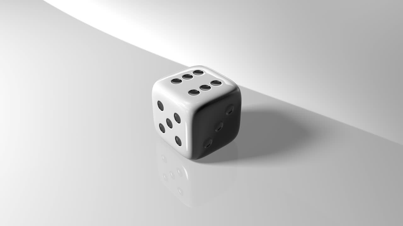 tirando un dado blanco número seis seis