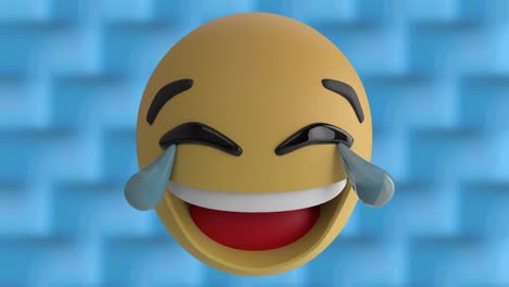 animación de emojis de cambio en fondo azul