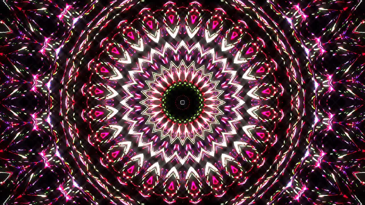 hermoso caleidoscopio abstracto que brilla, una luz radiante que regula los movimientos sutiles