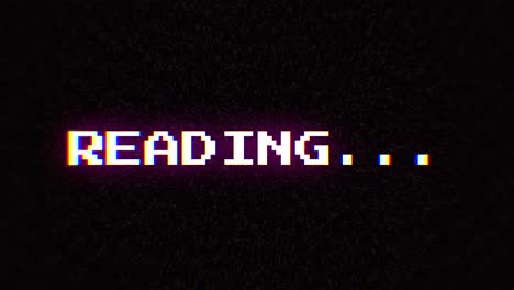 intentional digital artifact injection fx animation, decoding a noisy scambled 8-bit text: reading