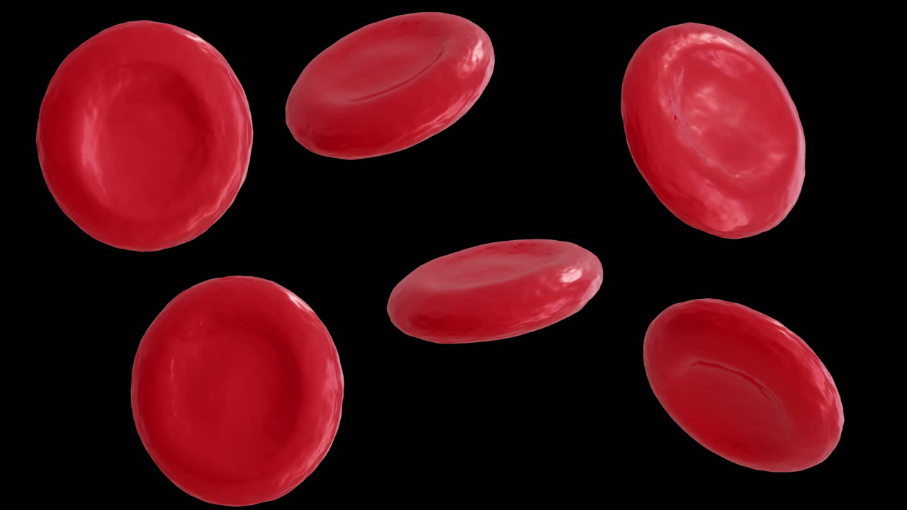 Animation of micro of red blood cells on black background