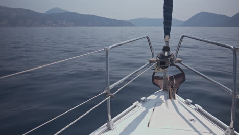 view from a yacht at sea in lefkada, greece