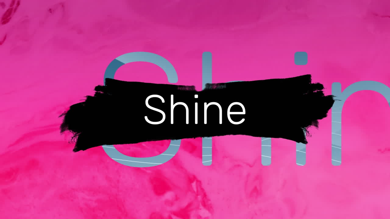 분홍색 배경 위의 반 ⁇ 이는 텍스트의 애니메이션