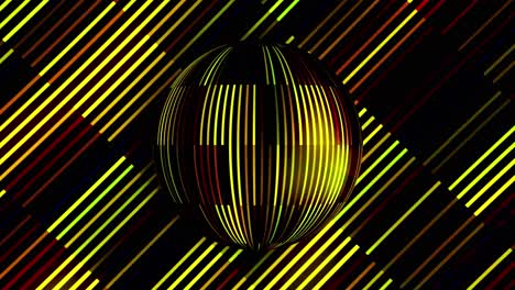 abstract sphere with glowing lines and black background