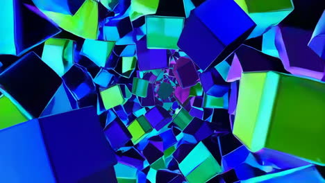 vibrant abstract geometric cubes tunnel