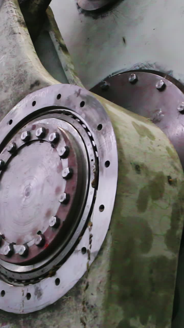 vista de cerca de los componentes de las máquinas industriales