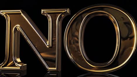 six different versions of the word no in gold and silver appear on a black background, creating a visually striking contrast and emphasizing the concept of negation or refusal