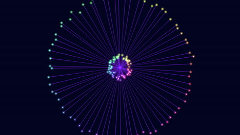 radiant multi-color lines converging in circular pattern
