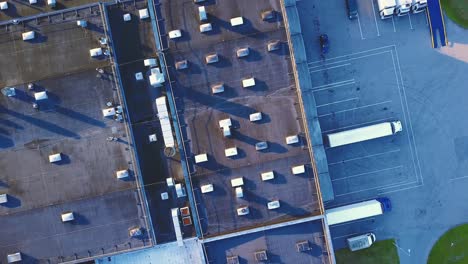 aerial view of goods warehouse