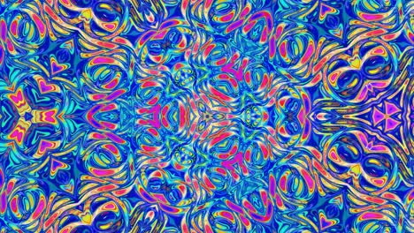 patrón simétrico iridescente líquido como el caleidoscopio con ondas. 3d elegante bucle abstracto bg, estructura ondulada de vidrio líquido brillante con hermosos colores de gradiente. 4k
