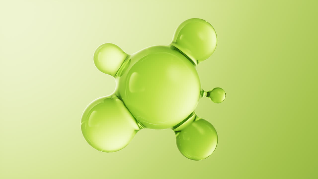 투명한 녹색 거품 배경, 3d 렌더링