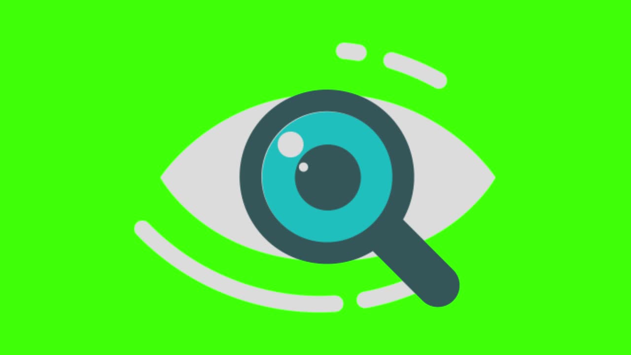 animación de un icono de revisión en una pantalla verde